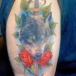Фото пример рисунка тату с волком 16.12.2021 №0158 - Wolf tattoo - tatufoto.com
