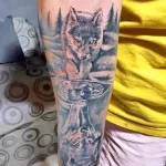 Фото пример рисунка тату с волком 16.12.2021 №0160 - Wolf tattoo - tatufoto.com