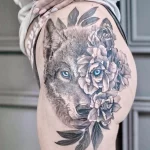 Фото пример рисунка тату с волком 16.12.2021 №0164 - Wolf tattoo - tatufoto.com