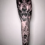 Фото пример рисунка тату с волком 16.12.2021 №0186 - Wolf tattoo - tatufoto.com