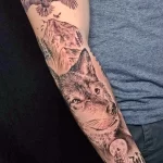 Фото пример рисунка тату с волком 16.12.2021 №0197 - Wolf tattoo - tatufoto.com