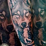 Фото пример рисунка тату с волком 16.12.2021 №0202 - Wolf tattoo - tatufoto.com