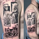 Фото пример рисунка тату с волком 16.12.2021 №0210 - Wolf tattoo - tatufoto.com