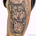 Фото пример рисунка тату с волком 16.12.2021 №0216 - Wolf tattoo - tatufoto.com