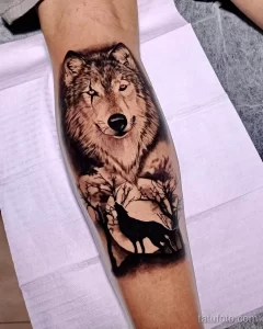 Фото пример рисунка тату с волком 16.12.2021 №0220 - Wolf tattoo - tatufoto.com