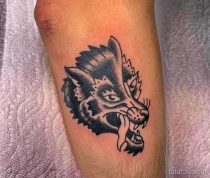 Фото пример рисунка тату с волком 16.12.2021 №0223 - Wolf tattoo - tatufoto.com