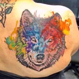 Фото пример рисунка тату с волком 16.12.2021 №0225 - Wolf tattoo - tatufoto.com