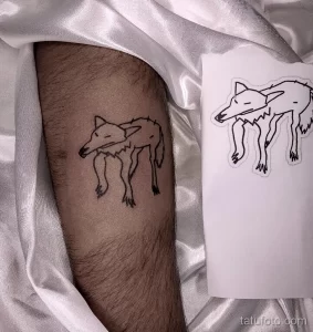 Фото пример рисунка тату с волком 16.12.2021 №0226 - Wolf tattoo - tatufoto.com