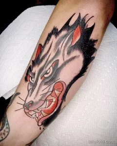 Фото пример рисунка тату с волком 16.12.2021 №0227 - Wolf tattoo - tatufoto.com