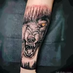 Фото пример рисунка тату с волком 16.12.2021 №0230 - Wolf tattoo - tatufoto.com
