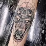 Фото пример рисунка тату с волком 16.12.2021 №0240 - Wolf tattoo - tatufoto.com