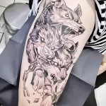 Фото пример рисунка тату с волком 16.12.2021 №0249 - Wolf tattoo - tatufoto.com