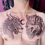 Фото пример рисунка тату с волком 16.12.2021 №0250 - Wolf tattoo - tatufoto.com