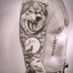 Фото пример рисунка тату с волком 16.12.2021 №0253 - Wolf tattoo - tatufoto.com