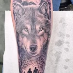 Фото пример рисунка тату с волком 16.12.2021 №0274 - Wolf tattoo - tatufoto.com