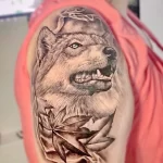 Фото пример рисунка тату с волком 16.12.2021 №0285 - Wolf tattoo - tatufoto.com