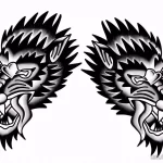 Фото пример рисунка тату с волком 16.12.2021 №0291 - Wolf tattoo - tatufoto.com