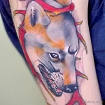 Фото пример рисунка тату с волком 16.12.2021 №0292 - Wolf tattoo - tatufoto.com
