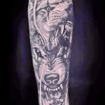 Фото пример рисунка тату с волком 16.12.2021 №0304 - Wolf tattoo - tatufoto.com