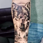 Фото пример рисунка тату с волком 16.12.2021 №0321 - Wolf tattoo - tatufoto.com