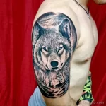 Фото пример рисунка тату с волком 16.12.2021 №0327 - Wolf tattoo - tatufoto.com
