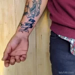 Фото пример рисунка тату с волком 16.12.2021 №0328 - Wolf tattoo - tatufoto.com