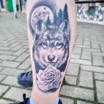 Фото пример рисунка тату с волком 16.12.2021 №0337 - Wolf tattoo - tatufoto.com