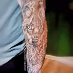 Фото пример рисунка тату с волком 16.12.2021 №0369 - Wolf tattoo - tatufoto.com