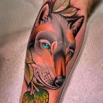 Фото пример рисунка тату с волком 16.12.2021 №0377 - Wolf tattoo - tatufoto.com