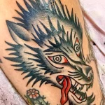 Фото пример рисунка тату с волком 16.12.2021 №0389 - Wolf tattoo - tatufoto.com