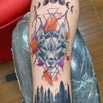Фото пример рисунка тату с волком 16.12.2021 №0392 - Wolf tattoo - tatufoto.com