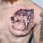 Фото пример рисунка тату с волком 16.12.2021 №0402 - Wolf tattoo - tatufoto.com