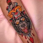 Фото пример рисунка тату с волком 16.12.2021 №0409 - Wolf tattoo - tatufoto.com