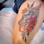 Фото пример рисунка тату с волком 16.12.2021 №0414 - Wolf tattoo - tatufoto.com