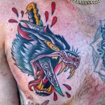 Фото пример рисунка тату с волком 16.12.2021 №0416 - Wolf tattoo - tatufoto.com