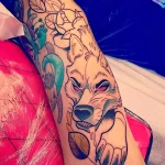 Фото пример рисунка тату с волком 16.12.2021 №0455 - Wolf tattoo - tatufoto.com