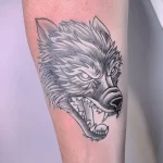 Фото пример рисунка тату с волком 16.12.2021 №0461 - Wolf tattoo - tatufoto.com