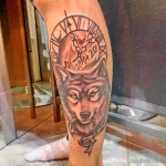 Фото пример рисунка тату с волком 16.12.2021 №0463 - Wolf tattoo - tatufoto.com