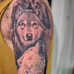 Фото пример рисунка тату с волком 16.12.2021 №0464 - Wolf tattoo - tatufoto.com