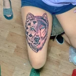 Фото пример рисунка тату с волком 16.12.2021 №0465 - Wolf tattoo - tatufoto.com