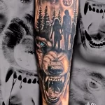 Фото пример рисунка тату с волком 16.12.2021 №0472 - Wolf tattoo - tatufoto.com