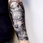 Фото пример рисунка тату с волком 16.12.2021 №0495 - Wolf tattoo - tatufoto.com