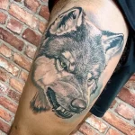 Фото пример рисунка тату с волком 16.12.2021 №0502 - Wolf tattoo - tatufoto.com