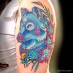 Фото пример рисунка тату с волком 16.12.2021 №0514 - Wolf tattoo - tatufoto.com