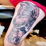 Фото пример рисунка тату с волком 16.12.2021 №0524 - Wolf tattoo - tatufoto.com