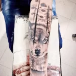 Фото пример рисунка тату с волком 16.12.2021 №0546 - Wolf tattoo - tatufoto.com