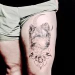 Фото пример рисунка тату с волком 16.12.2021 №0560 - Wolf tattoo - tatufoto.com