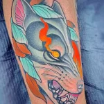 Фото пример рисунка тату с волком 16.12.2021 №0565 - Wolf tattoo - tatufoto.com