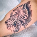 Фото пример рисунка тату с волком 16.12.2021 №0571 - Wolf tattoo - tatufoto.com