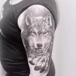 Фото пример рисунка тату с волком 16.12.2021 №0574 - Wolf tattoo - tatufoto.com